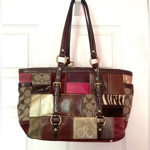 COACH Coach Vintage Limited Holiday Patchwork Leather Shoulder Bag